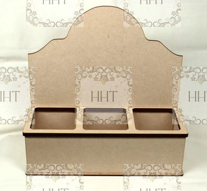 Laser Cut, MDF, Buildable, Vintage Style, Organizer, Compartments, Blank, Base, Decoupage, Mixed Media, Crafts, 9 3/4 w x 3 1/4d x 10 3/4h Handcrafted Holiday Traditions
