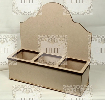 Laser Cut, MDF, Buildable, Vintage Style, Organizer, Compartments, Blank, Base, Decoupage, Mixed Media, Crafts, 9 3/4 w x 3 1/4d x 10 3/4h Handcrafted Holiday Traditions