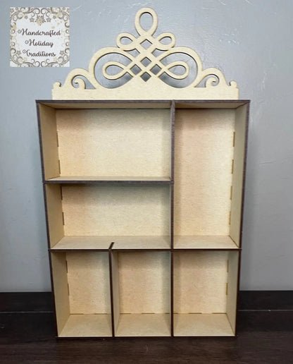 Laser Cut, MDF, Buildable, Vintage Style, Shadow Box with compartments, Blank, Base, Decoupage, Mixed Media, Crafts, 8.5"w x 14.5"h x 2.5"d Handcrafted Holiday Traditions