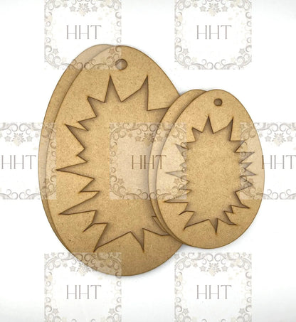 Laser Cut, MDF, Easter, Cracked Egg, Blank, Base, Ornament, Frame Overlay, 2 pc, Crafts, Decoupage, Mixed Media, Small, Large sizes Handcrafted Holiday Traditions