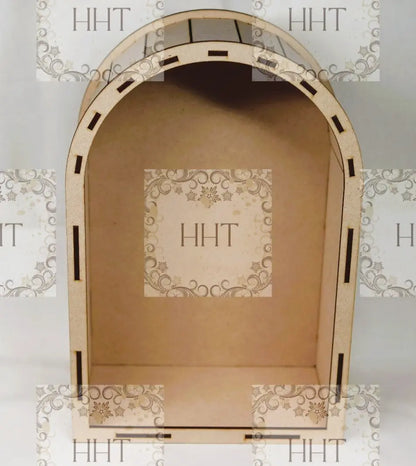 Laser Cut, MDF, Buildable, Shadow Box, Niche, Creche, Display, Blank, Base, Decoupage, Mixed Media, Crafts, 8"w x 11 3/4"h, Altered Art Kit Handcrafted Holiday Traditions