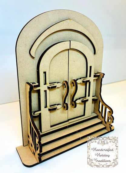 Laser Cut MDF Fairy Door | Buildable Miniature Craft Base for Decoupage, Mixed Media, and Artistic DIY Projects, Single and Double Door Kits