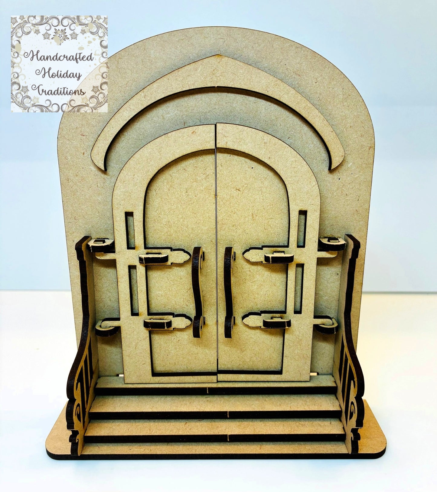 Laser Cut MDF Fairy Door | Buildable Miniature Craft Base for Decoupage, Mixed Media, and Artistic DIY Projects, Single and Double Door Kits