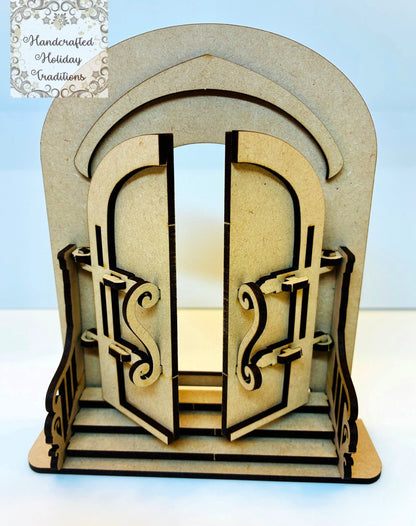 Laser Cut MDF Fairy Door | Buildable Miniature Craft Base for Decoupage, Mixed Media, and Artistic DIY Projects, Single and Double Door Kits