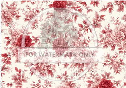 Decoupage Central, Rice Paper, Decoupage, Pink, Roses, Wallpaper, Background, Toile, Shabby Chic, Mixed Media, DC678, A4 8.27x11.69 Decoupage Central