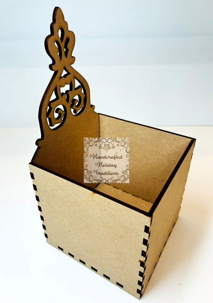 Laser Cut MDF Buildable Box Kit | Vintage Style, Craft Base for Decoupage & Mixed Media | Blank Canvas for Art Projects | Easy Assembly