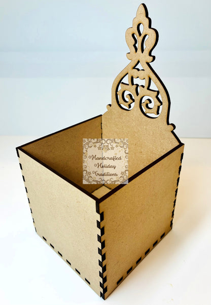Laser Cut MDF Buildable Box Kit | Vintage Style, Craft Base for Decoupage & Mixed Media | Blank Canvas for Art Projects | Easy Assembly