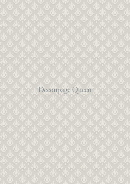 Decoupage Queen, Rice Paper, Delicate Tiles, Wallpaper, Background, Beige, White, DQRP 0551 A4 Size: A4 - 8.3" X 11.7"