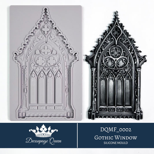 Decoupage Queen, Gothic Window, Silicone Mould, Limited Edition, Food Safe, Silicone Mold, Fall 2024 Release