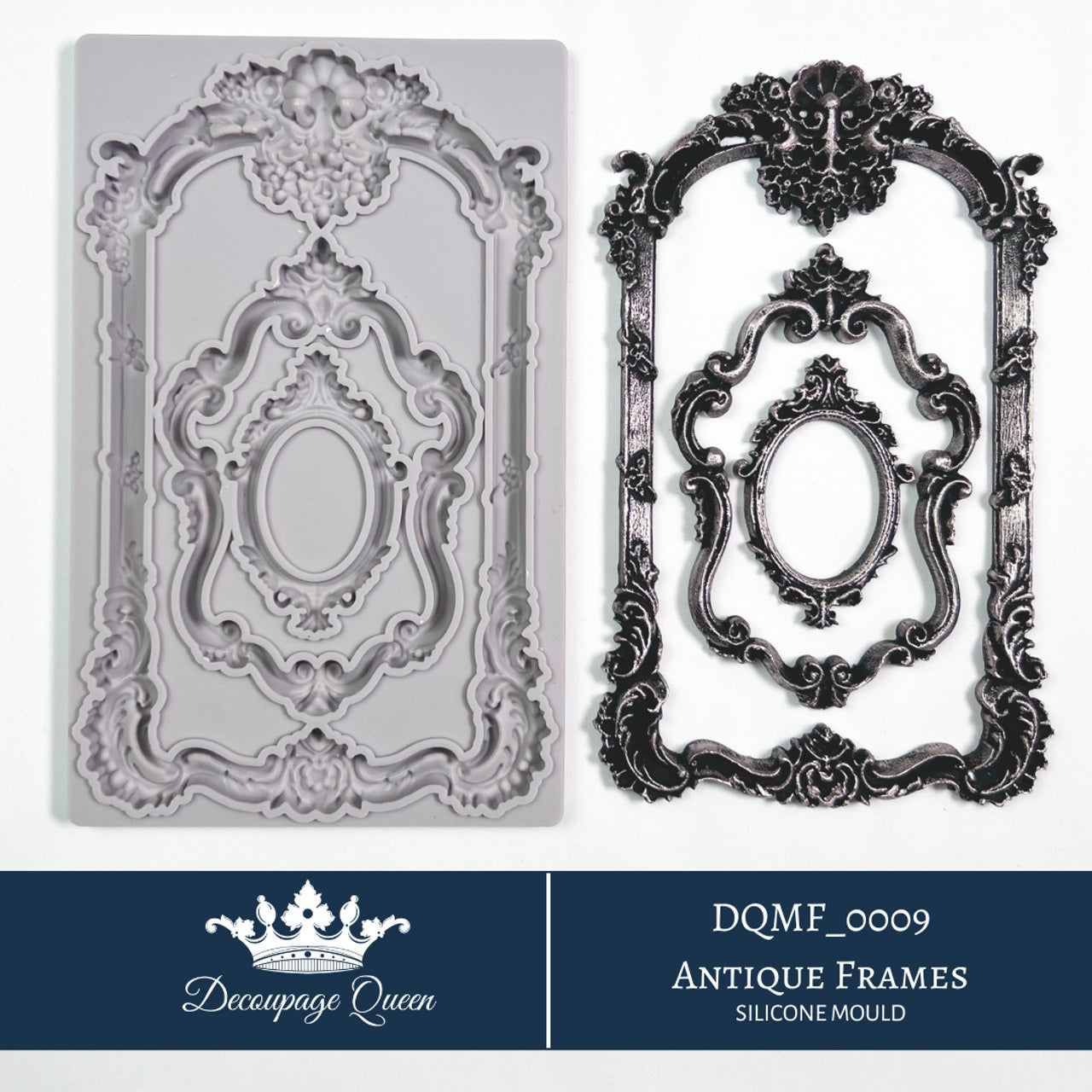 Decoupage Queen, Antique Frames, Silicone Mould, Limited Edition, Food Safe, Silicone Mold, 2025 Spring Release, DQMF_0009