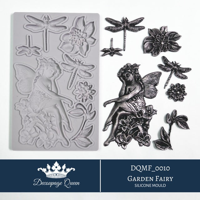 Decoupage Queen, Garden Fairy, Fantasy, Silicone Mould, Limited Edition, Food Safe, Silicone Mold, 2025 Spring Release, DQMF_0010