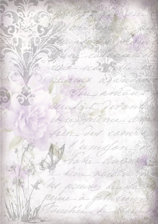 Decoupage Queen Rice Paper, Gentle Lilacs, Dream, Background, Iveta Ziedina, Shabby Chic, Crafting, Mixed Media, A4 8.3" x 11.7"