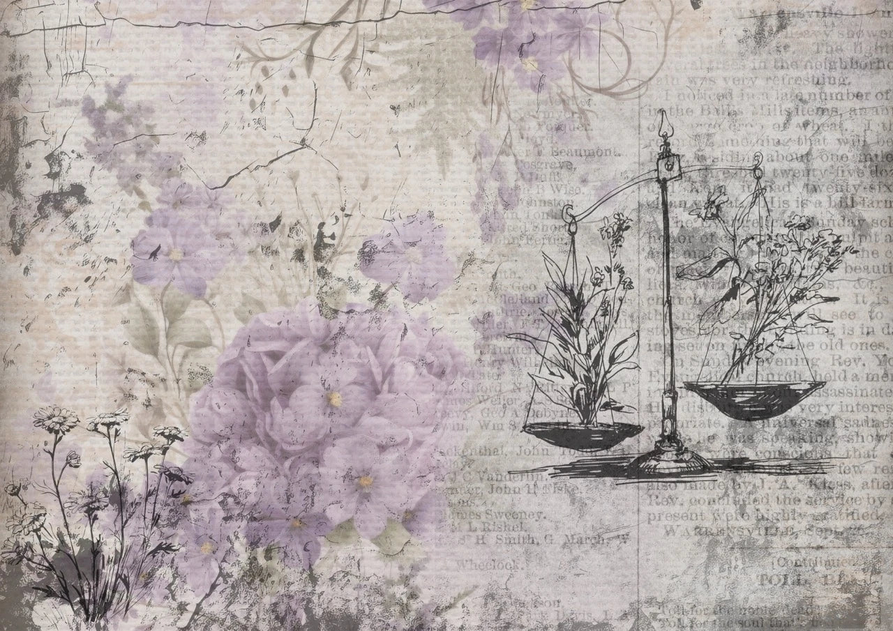 Decoupage Queen Rice Paper, Gentle Lilacs, Herbal Medicine, Iveta Ziedina, Shabby Chic, Crafting, Mixed Media, A4 8.3" x 11.7"