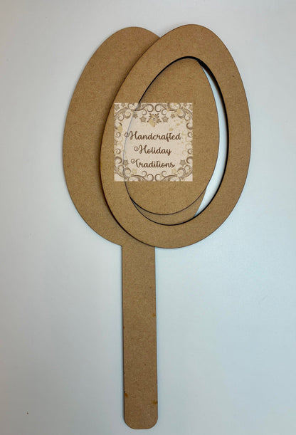 Laser Cut MDF, Framed Easter Egg Pick, Blank, Base, 3 pc, Decoupage, Crafts, Mixed Media, Crafts Handcrafted Holiday Traditions