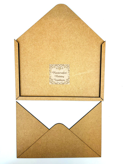 Laser Cut MDF 3D Envelope, Blank Base Paintable Craft Kit, Unfinished Wood, 5 piece, Decoupage, Crafts, Mixed Media