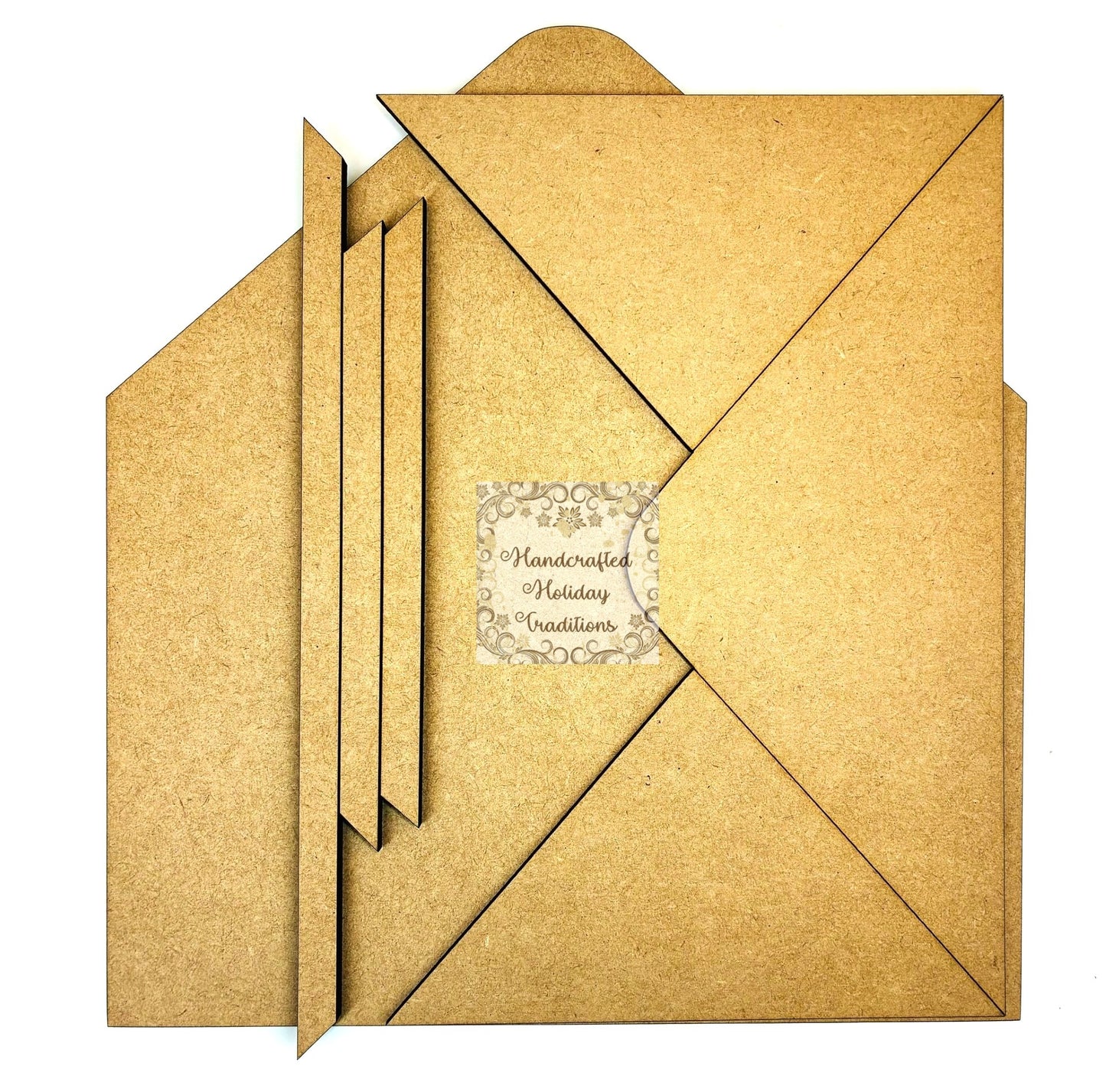 Laser Cut MDF 3D Envelope, Blank Base Paintable Craft Kit, Unfinished Wood, 5 piece, Decoupage, Crafts, Mixed Media