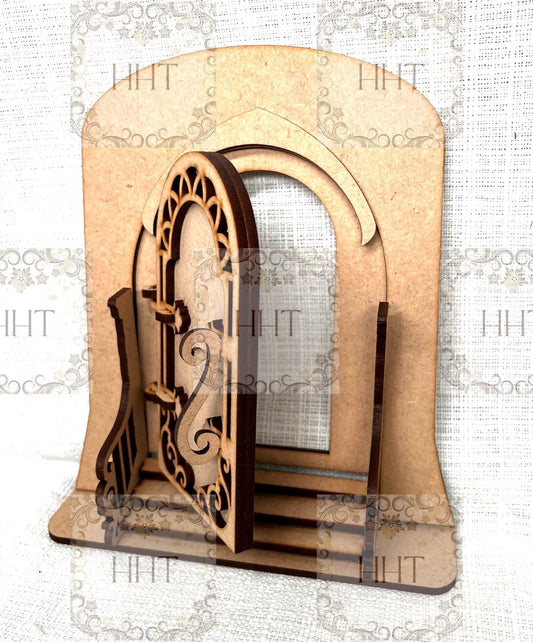 Laser Cut, MDF, Fairy, Miniature, Door, Buildable, Blank, Base, Canvas, Crafts, Decoupage, Mixed Media