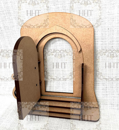 Laser Cut, MDF, Fairy, Miniature, Door, Buildable, Blank, Base, Canvas, Crafts, Decoupage, Mixed Media Handcrafted Holiday Traditions