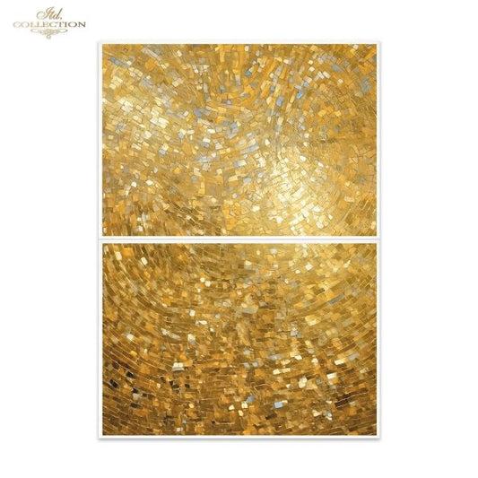 ITD Collection, Mulberry Rice papers, Gold, Art Nouveau, Decoupage, 2 sheets, DIY Furniture Decor, A3 16.54×11.7 in, Mixed Media, FPA2003