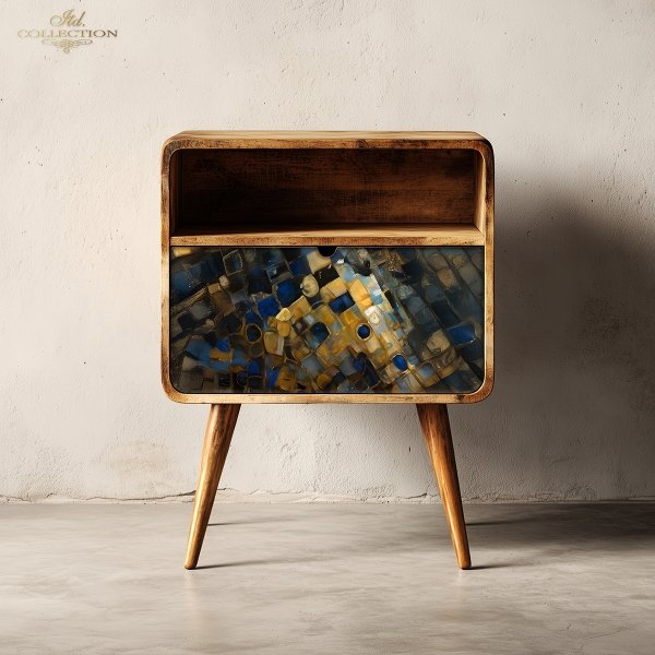 ITD Collection, Mulberry Rice papers, Precious Stones, Blue Mosaics,  Decoupage, 2 sheets, DIY Furniture Decor, A3 16.54×11.7, FPA2004