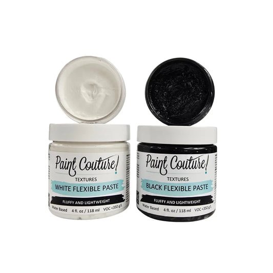 Paint Couture, New for 2026, Flexible Paste, Black, White, Textures, Fluffy, Lightweight, 8 oz Paint Couture!