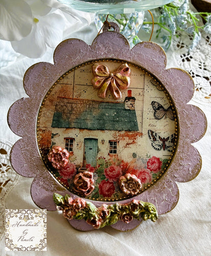Laser Cut MDF Sunflower Ornament Frame | Blank Base for Decoupage, Mixed Media, Crafts | 5 3/4" Diameter