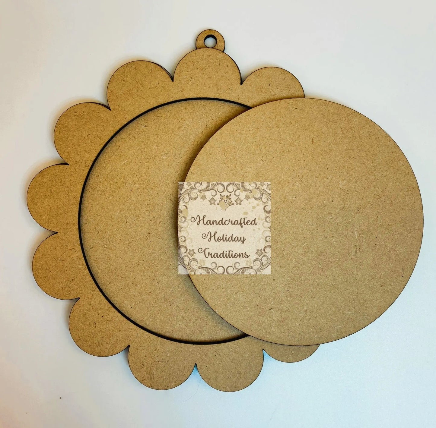 Laser Cut MDF, Framed Sunflower, Ornament, Blank, Base, 3 piece, Decoupage, Mixed Media, Crafts, 5 3/4" diameter Handcrafted Holiday Traditions