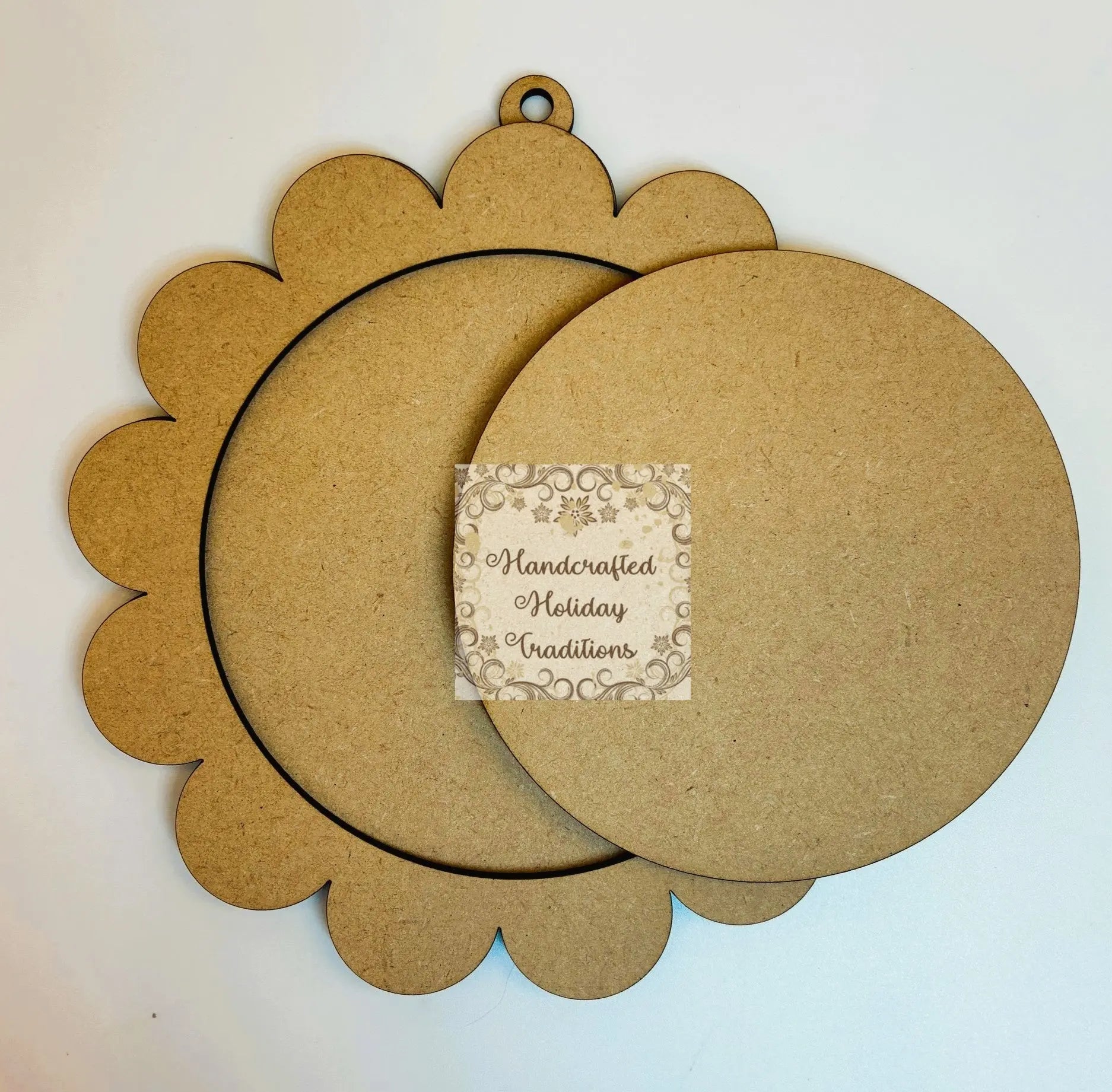 Laser Cut MDF, Framed Sunflower, Ornament, Blank, Base, 3 piece, Decoupage, Mixed Media, Crafts, 5 3/4" diameter Handcrafted Holiday Traditions