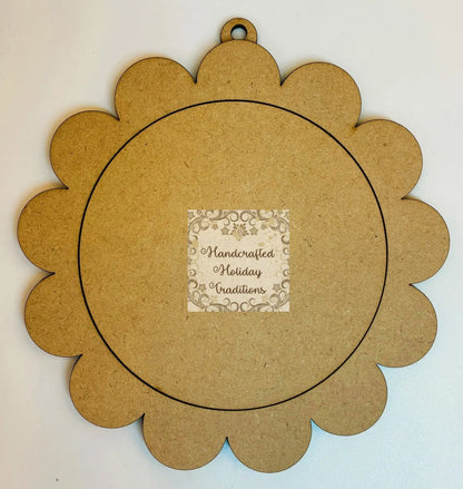 Laser Cut MDF, Framed Sunflower, Ornament, Blank, Base, 3 piece, Decoupage, Mixed Media, Crafts, 5 3/4" diameter Handcrafted Holiday Traditions