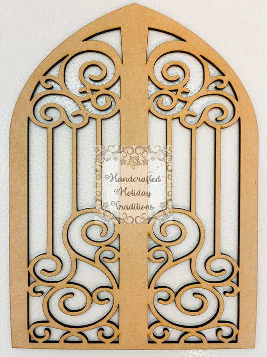 Laser Cut, MDF, Vintage Style, Gate, Base, Blank, Plaque, Panel, Decoupage, Mixed Media, Crafts