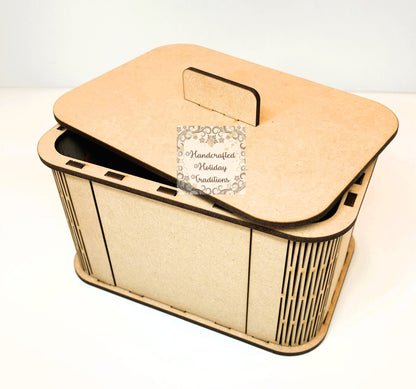 Laser Cut MDF Box Kit with Lid Craft Kit, Blank Base, Unfinished, Paintable, Decoupage, Mixed Media, Home Decor, Crafts