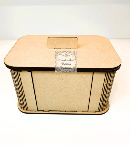 Laser Cut MDF Box Kit with Lid Craft Kit, Blank Base, Unfinished, Paintable, Decoupage, Mixed Media, Home Decor, Crafts