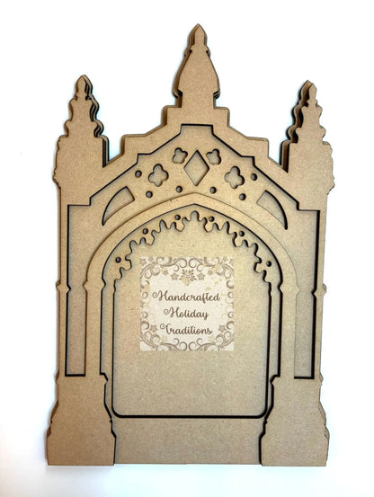 Laser Cut, MDF, Gothic Style, Layered Frame, Blank, Base, Plaque, Panel, 3 pc, Decoupage, Mixed Media, 2 sizes Handcrafted Holiday Traditions