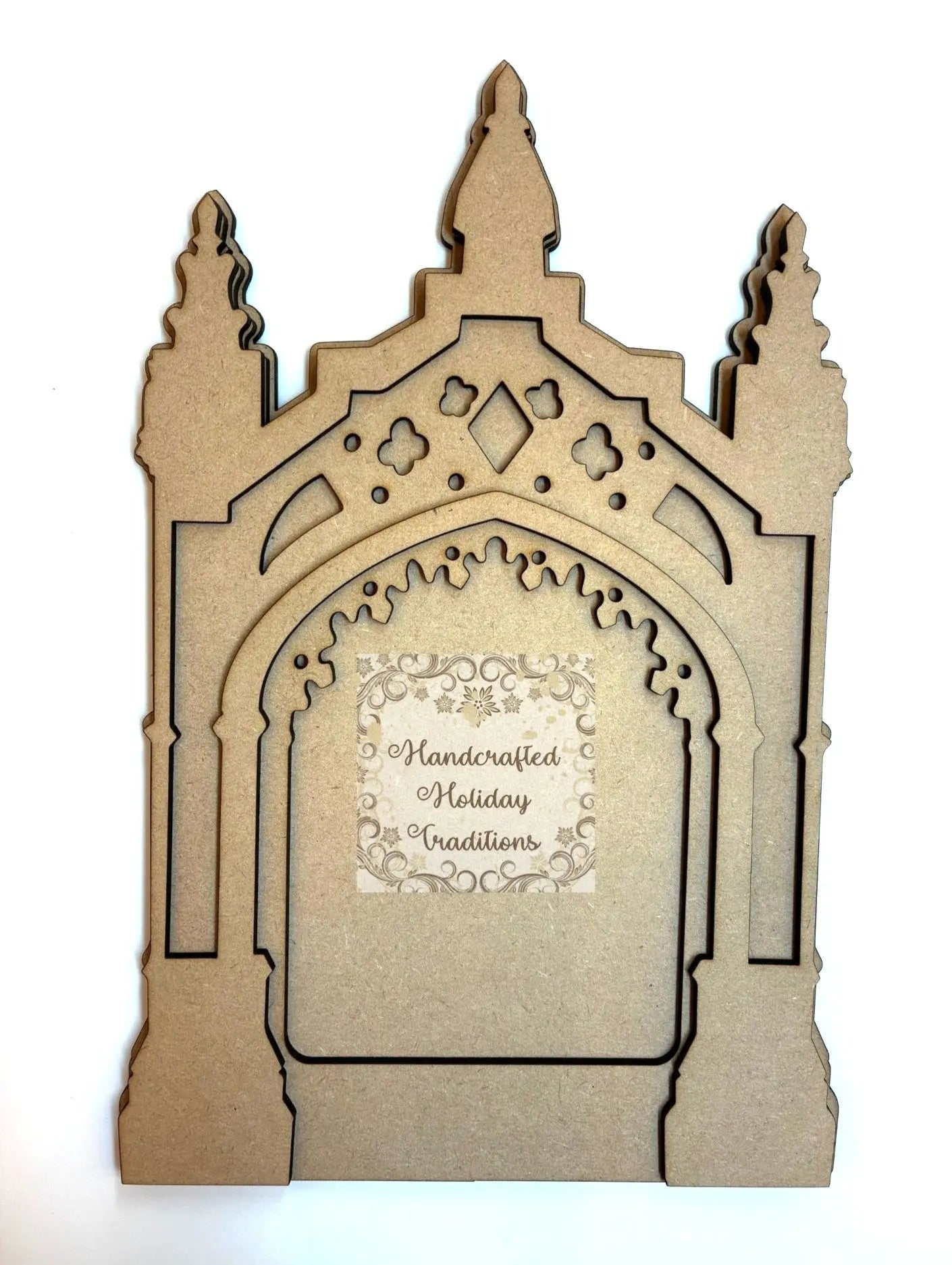 Laser Cut, MDF, Gothic Style, Layered Frame, Blank, Base, Plaque, Panel, 3 pc, Decoupage, Mixed Media, 2 sizes Handcrafted Holiday Traditions