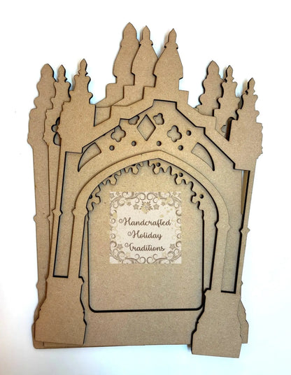 Laser Cut, MDF, Gothic Style, Layered Frame, Blank, Base, Plaque, Panel, 3 pc, Decoupage, Mixed Media, 2 sizes Handcrafted Holiday Traditions
