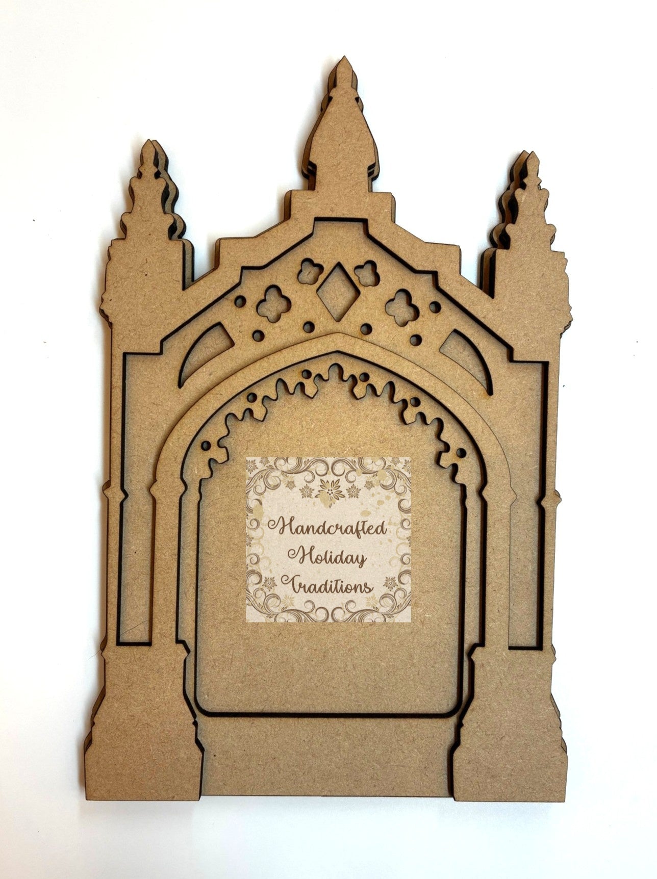 Laser Cut, MDF, Gothic Style, Layered Frame, Blank, Base, Plaque, Panel, 3 pc, Decoupage, Mixed Media, 2 sizes