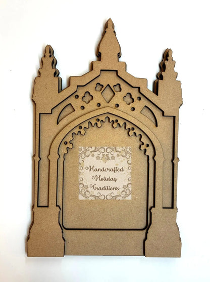 Laser Cut, MDF, Gothic Style, Layered Frame, Blank, Base, Plaque, Panel, 3 pc, Decoupage, Mixed Media, 2 sizes Handcrafted Holiday Traditions