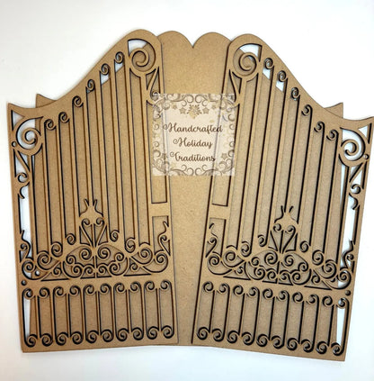 Laser Cut, MDF, Vintage Style, Gothic Gate, 3 piece, Triptych, Table Top, Screen, Base, Blank, Plaque, Panel, Decoupage, Mixed Media, Crafts Handcrafted Holiday Traditions
