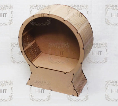 Laser Cut, MDF, Shadow Box, Globe, Diorama Craft Buildable Kit, Base, Blank, Canvas, Decoupage, Mixed Media, Paintable, 7.5" x 9" x 3.25" Handcrafted Holiday Traditions