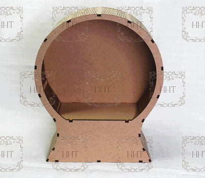 Laser Cut, MDF, Shadow Box, Globe, Diorama Craft Buildable Kit, Base, Blank, Canvas, Decoupage, Mixed Media, Paintable, 7.5" x 9" x 3.25" Handcrafted Holiday Traditions