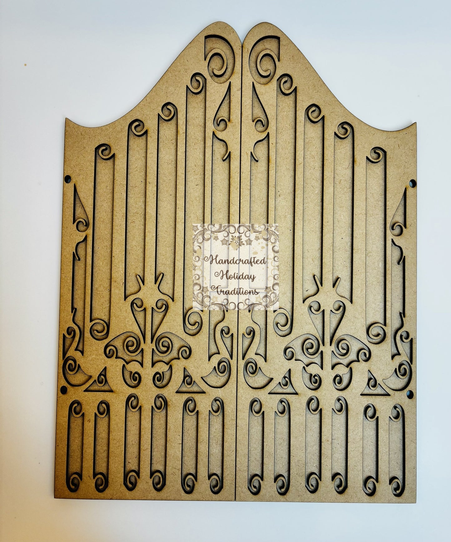 Laser Cut MDF Gothic Gate Triptych | Vintage Style 3-Piece Tabletop Screen | Decoupage Base for Crafts, Home Decor, Mixed Media