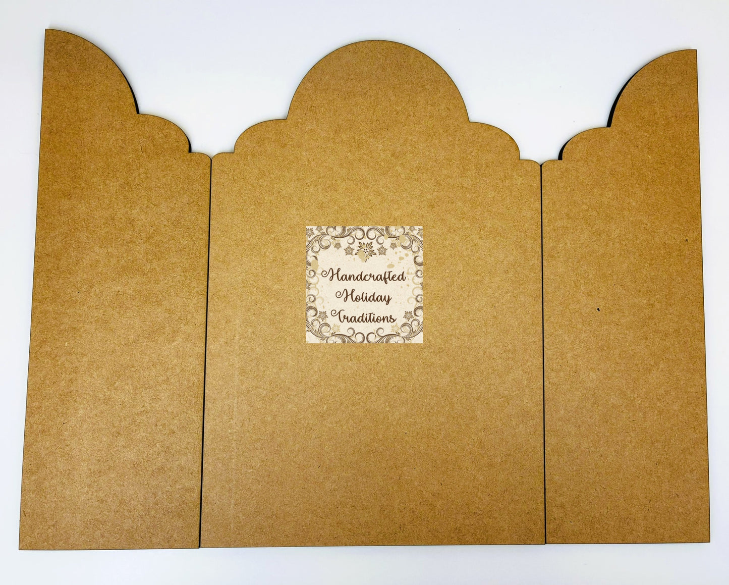 Laser Cut MDF Gothic Style, 3 piece, Triptych, Table Top Screen, Base, Blank, Panel, Decoupage, Mixed Media, Crafts
