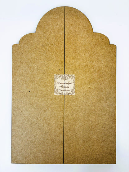 Laser Cut MDF Gothic Style, 3 piece, Triptych, Table Top Screen, Base, Blank, Panel, Decoupage, Mixed Media, Crafts