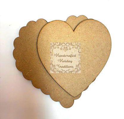 Laser Cut, MDF, Ornaments, Magnets with Overlay, Scalloped Heart, Egg, Blank, Base, Overlay, Decoupage, Mixed Media, Crafts Handcrafted Holiday Traditions