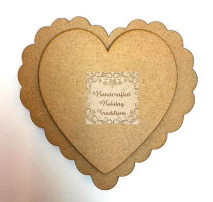 Laser Cut, MDF, Ornaments, Magnets with Overlay, Scalloped Heart, Egg, Blank, Base, Overlay, Decoupage, Mixed Media, Crafts Handcrafted Holiday Traditions