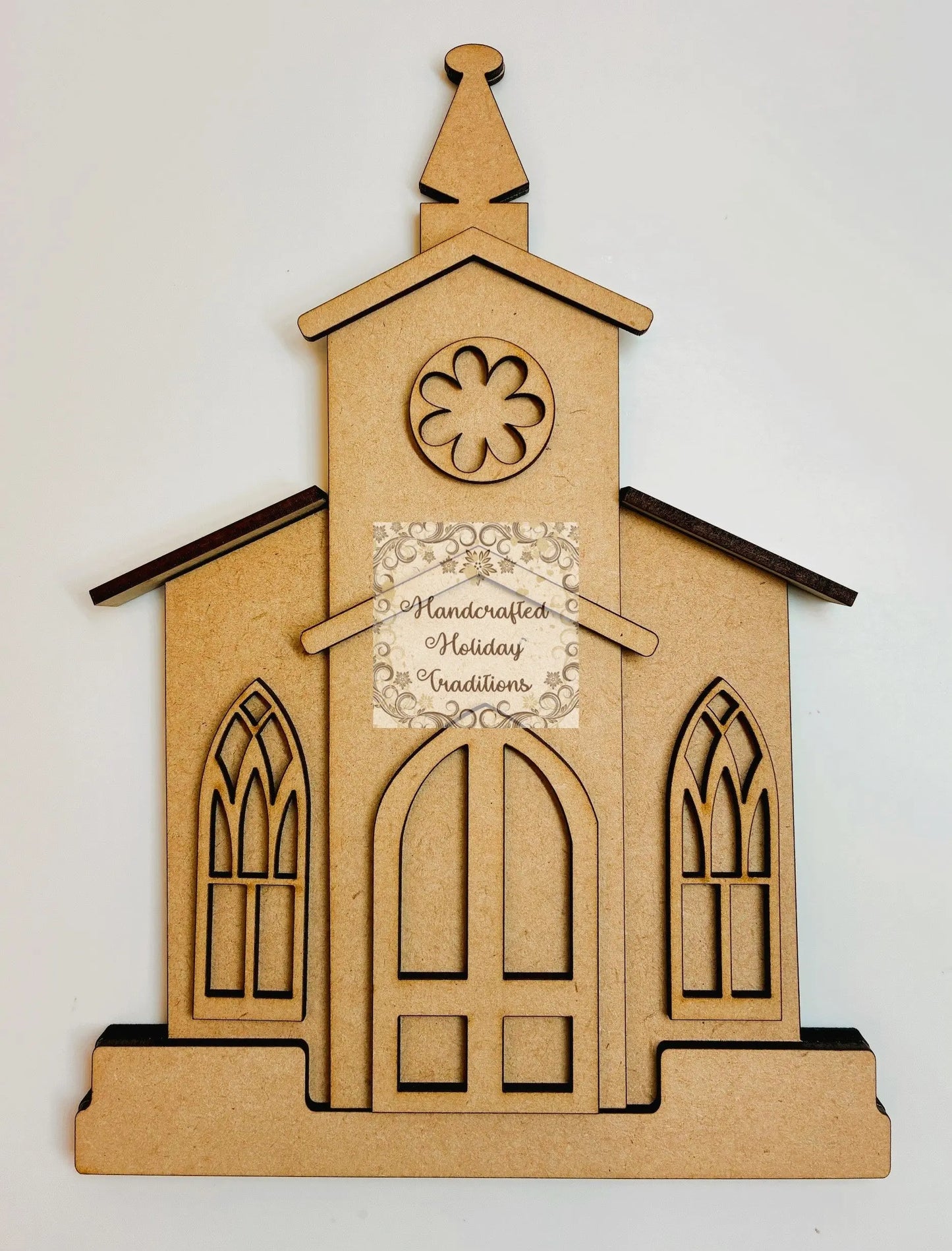 Laser Cut MDF, Country House, Church, Chapel, Shelf Sitter, Blank, Base, Decoupage, Mixed Media, Crafts Handcrafted Holiday Traditions