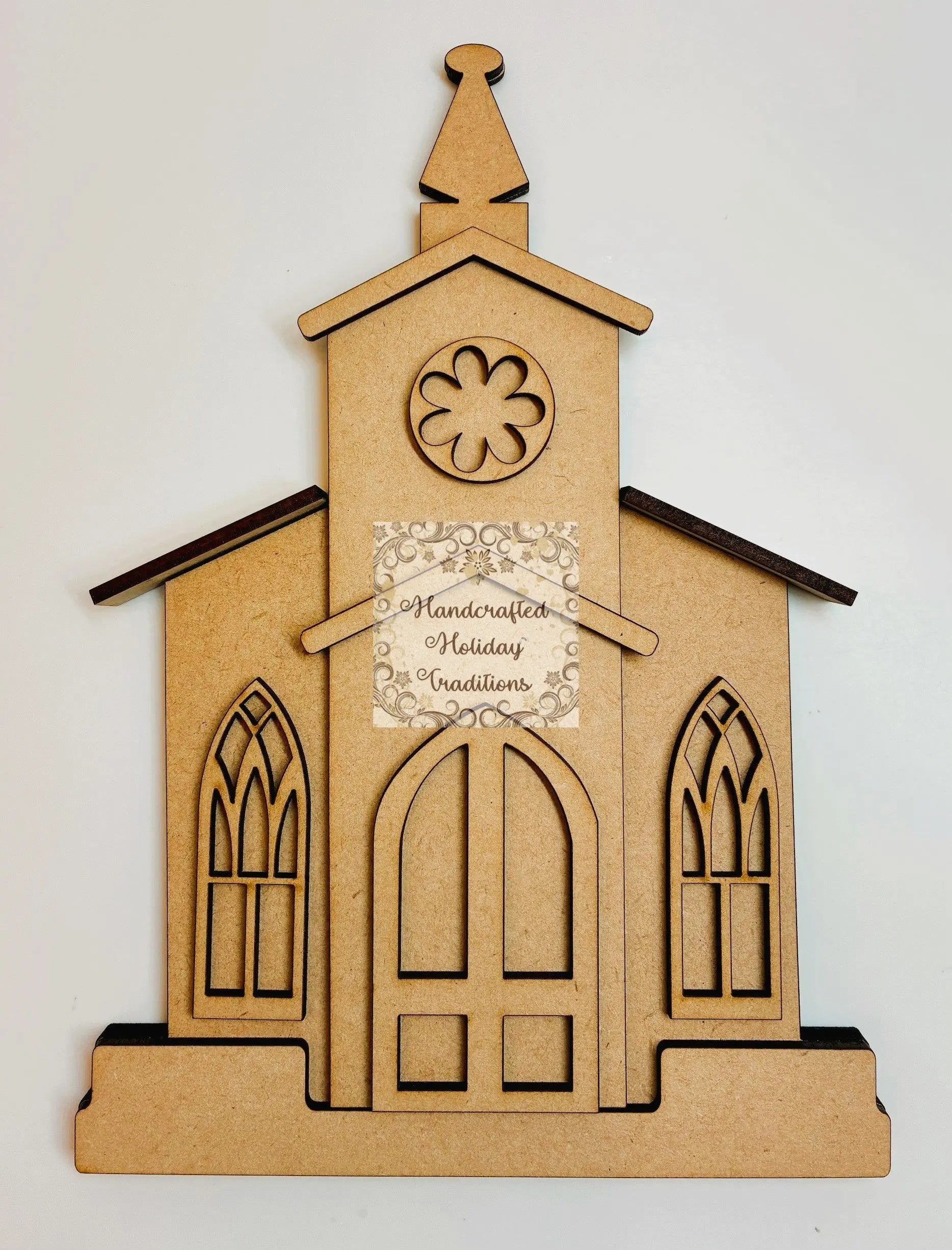 Laser Cut MDF, Country House, Church, Chapel, Shelf Sitter, Blank, Base, Decoupage, Mixed Media, Crafts Handcrafted Holiday Traditions