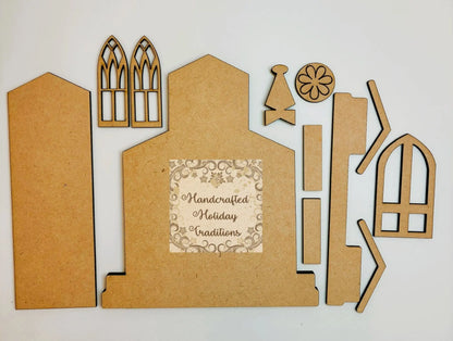 Laser Cut MDF, Country House, Church, Chapel, Shelf Sitter, Blank, Base, Decoupage, Mixed Media, Crafts Handcrafted Holiday Traditions