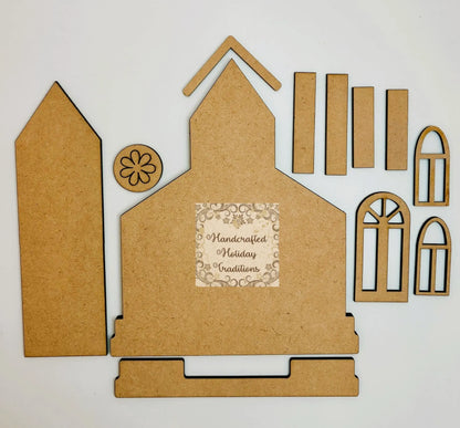 Laser Cut MDF, Country House, Church, Chapel, Shelf Sitter, Blank, Base, Decoupage, Mixed Media, Crafts Handcrafted Holiday Traditions