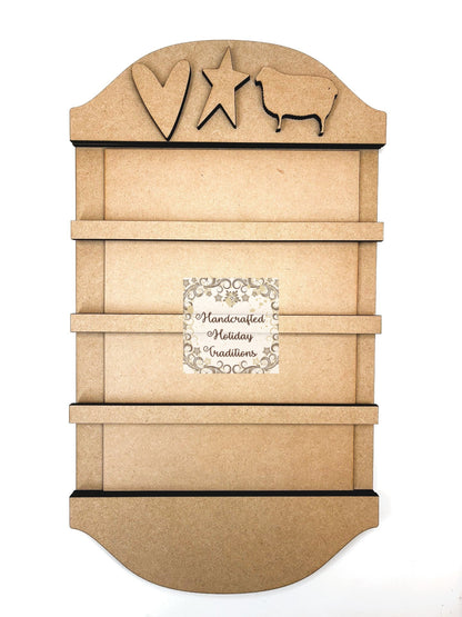 Laser Cut MDF Unfinished Blank Base Farmhouse Hymnal Board Kit for Decoupage, Mixed Media, Crafts, 14 3\8" x 8", Ready to Paint